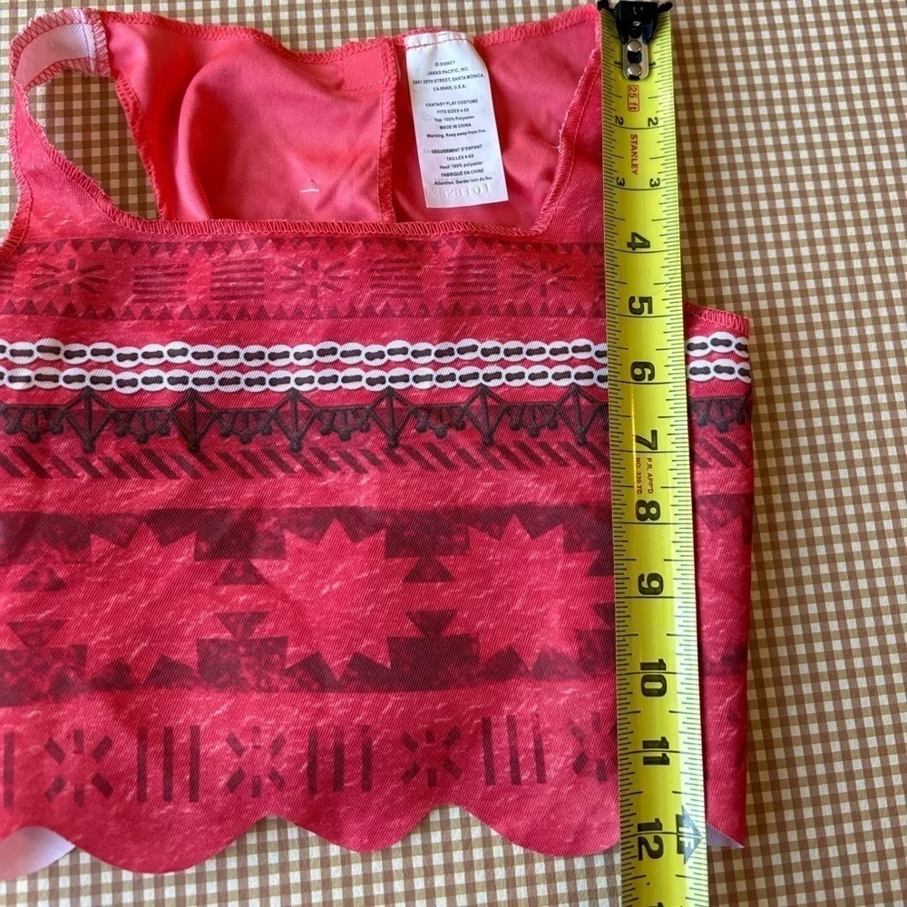 Disney Moana Costume top / skirt‎ / sandals slides. NEW. Size 4-6 years